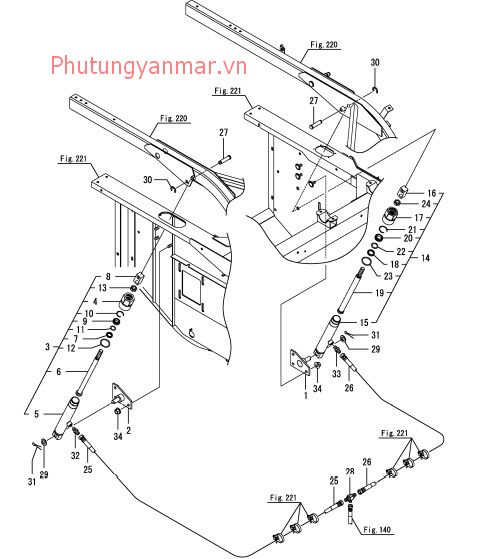 Ống guồng quay - cách đầu 2.3m